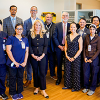 Minister Nolan Quinn visits North York General and observes Seneca nursing students learning on the front lines