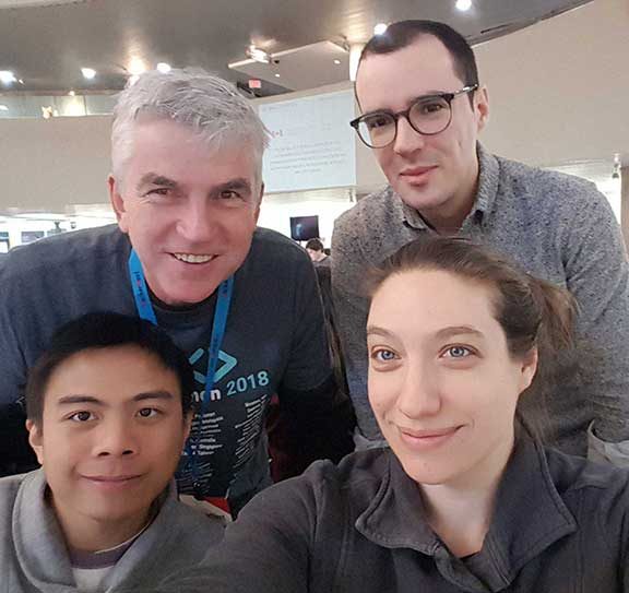 Simon Inoc, Prof. Mark Buchner, Damian Murawiecki and Magdalene Schifferer take a selfie